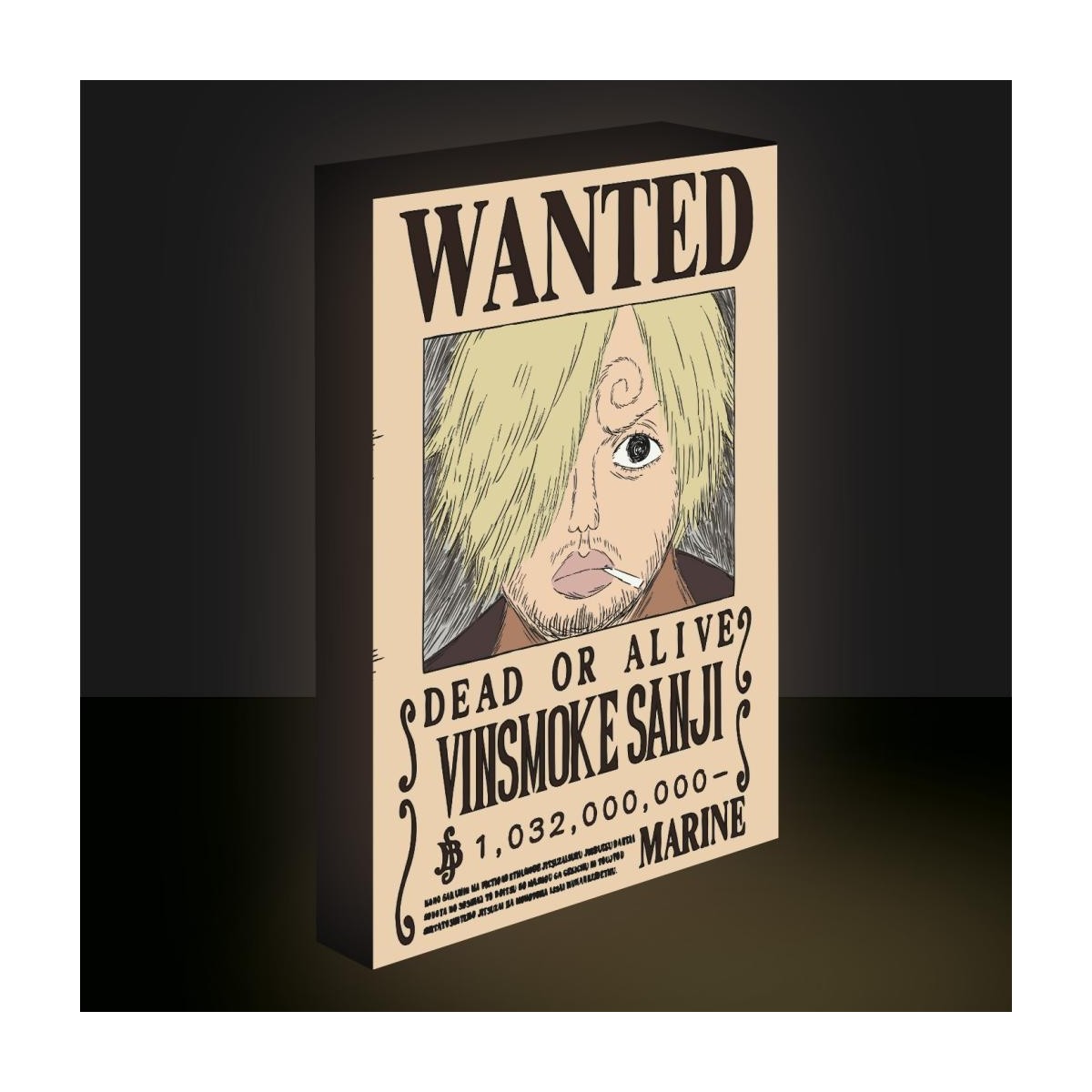 ONE PIECE - Sanji Wanted - Canvas Lumineux 40X30 Cm