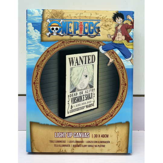 ONE PIECE - Sanji Wanted - Canvas Lumineux 40X30 Cm