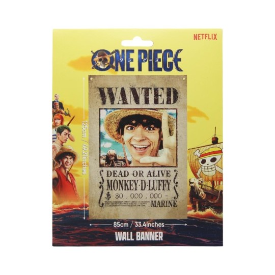 ONE PIECE NETFLIX - Wanted - Banner Murale '125 x 85 cm'