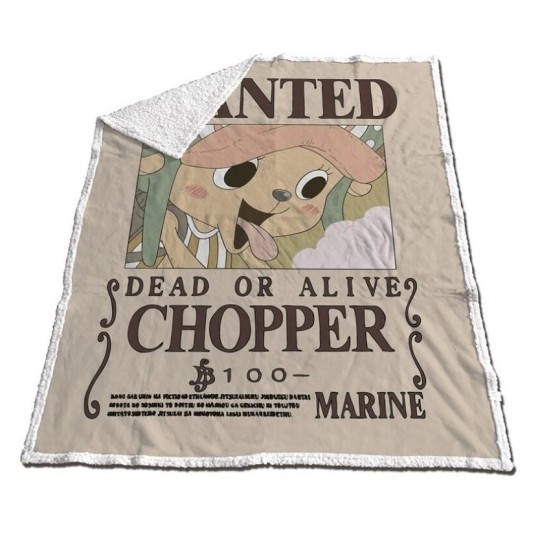 ONE PIECE - Couverture Sherpa 130x170cm - Chopper "Dead or Alive"