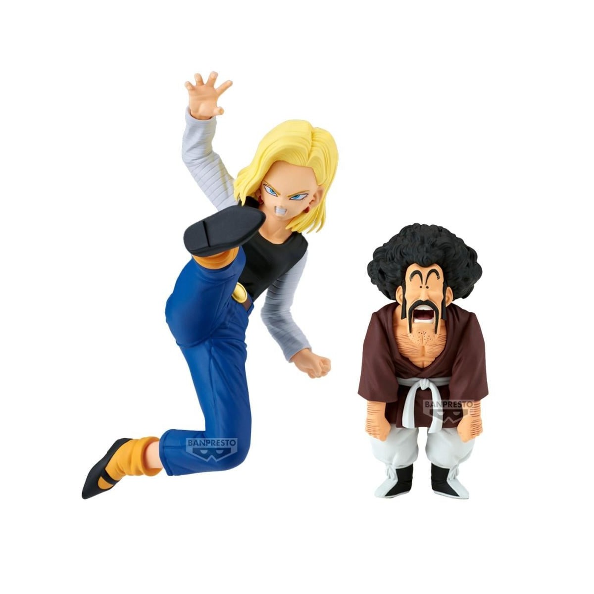 DRAGON BALL Z - Android 18 & Mr. Satan -Figurine Match Makers 11 & 8cm