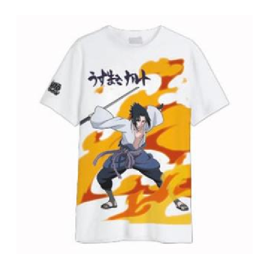 NARUTO SHIPPUDEN - Sasuke Uchiwa - T-Shirt Oversize Homme (XS)