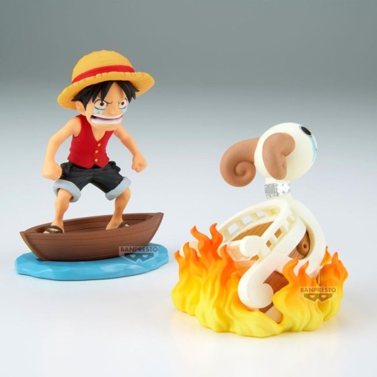 ONE PIECE - Luffy & Going Merry - WCF Log Stories Figurine 8cm