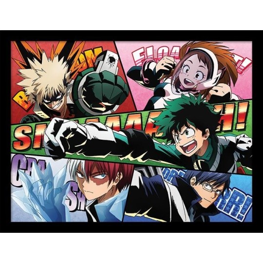 MY HERO ACADEMIA - Comic Action - Impression encadrée 30x40cm